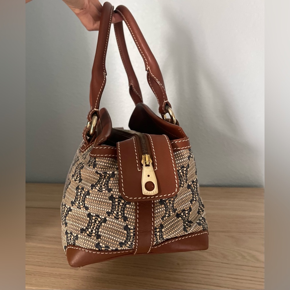CELINE Ultra Rare Straw Raffia Macadam East West Panier Satchel Triomphe - Picture 3 of 12